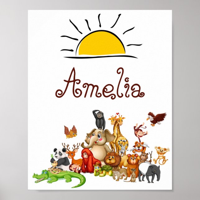 Affiche Animaux pour enfants personnalisés   (Devant)