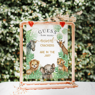 Affiche Animaux Safari Baby showers tropicaux craquelins j