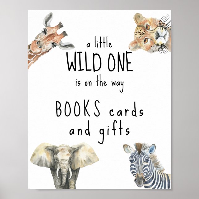 Affiche Animaux Safari - Cartes de livres et cadeaux (Devant)