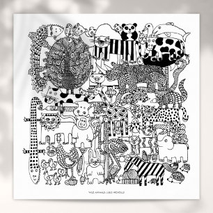 Affiche Animaux sauvages Art Dessin noir et blanc Imprimer