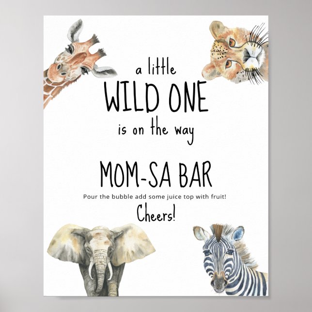 Affiche Animaux sauvages du safari - bar maman-osa (Devant)
