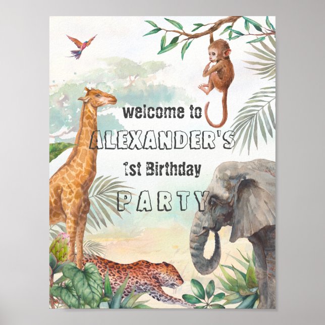 Affiche Animaux sauvages Symbole de bienvenue de fête d'an (Devant)