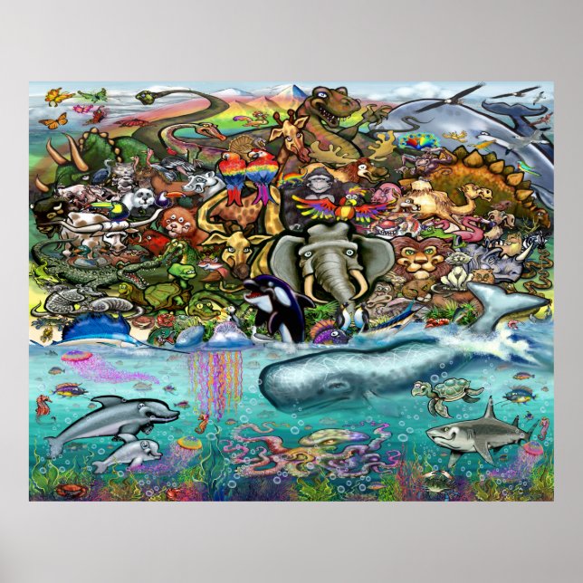 Affiche Animaux terrestres et marins (Devant)