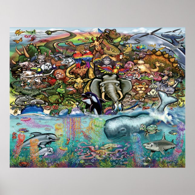 Affiche Animaux terrestres et marins (Devant)
