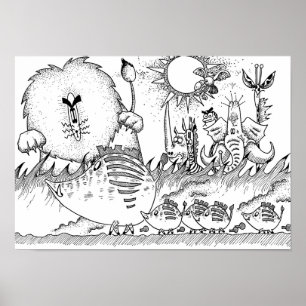 Affiche Animaux uniques de la savane.