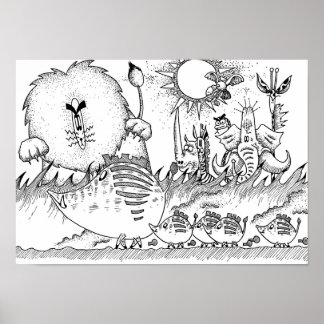 Affiche Animaux uniques de la savane.