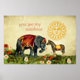 Affiche Animaux vintages de Valentine en collage d'amour