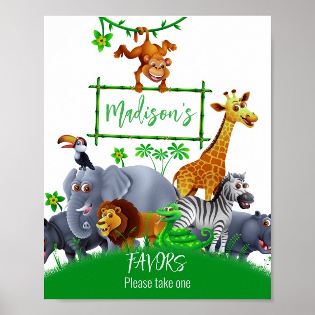 Affiche Animaux Wild One Jungle verdure safari hiver (Devant)