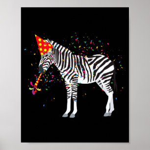 Affiche Animaux zèbres faisant la fête 