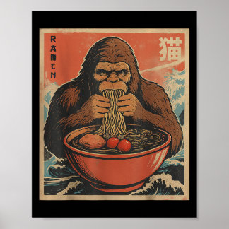 Affiche Anime Bigfoot Ramen japonais Funny Kawaii Cadeaux