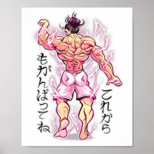 Affiche Anime Bodybuilder Musclé Gym Haltérophilie