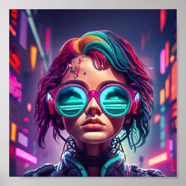 Affiche Anime Cyberpunk Girl (Devant)