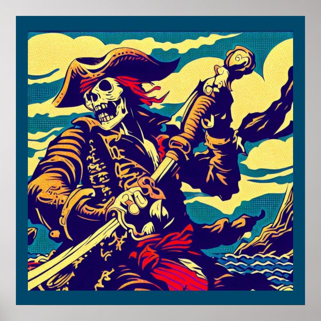 Affiche Anime de pirate d'Imaginaire - coupe de bois 1 (Devant)