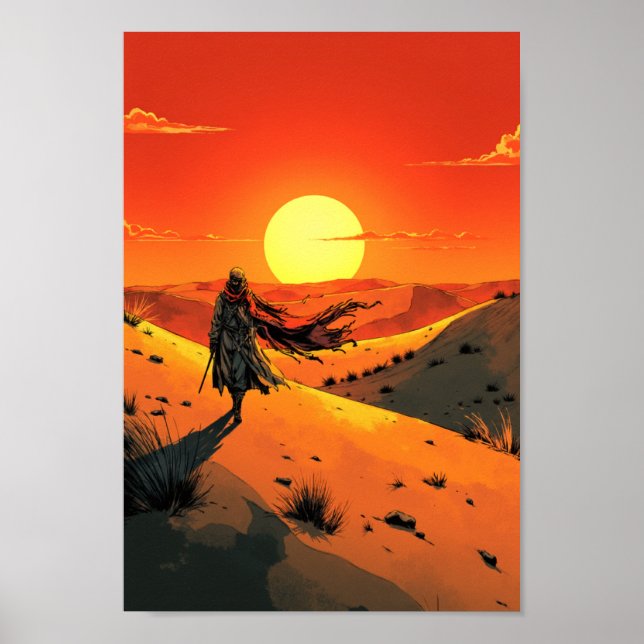 Affiche Anime Desert Sunset Wanderer Wall Art (Devant)