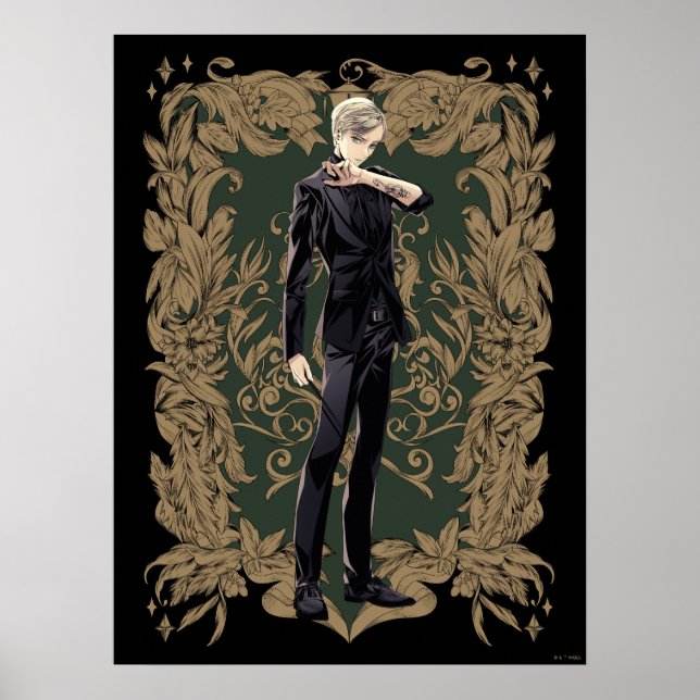 Affiche Anime Draco Malfoy Cadre Ornate (Devant)