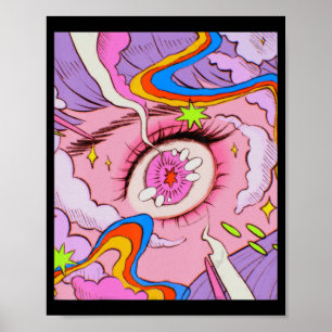 Affiche Anime Eyes Pastel Kawaii Egirl esthétique japonais