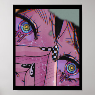 Affiche Anime Eyes Pastel Kawaii Girl Aesthetic Japanese O