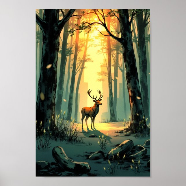 Affiche Anime Forest Deer Spirit Wall Art (Devant)