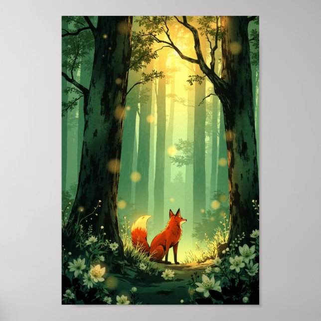 Affiche Anime Fox Spirit Forest Wall Art (Devant)