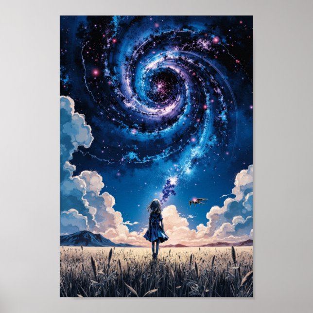 Affiche Anime Galaxy Night Field Wall Art (Devant)