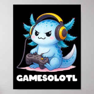 Affiche Anime Gamesolotl Axolotl Garçons 10-12 Gamer Enfan