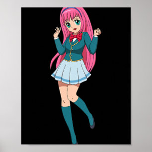 Affiche Anime Girl Cute Waifu Japanese Cartoon Character