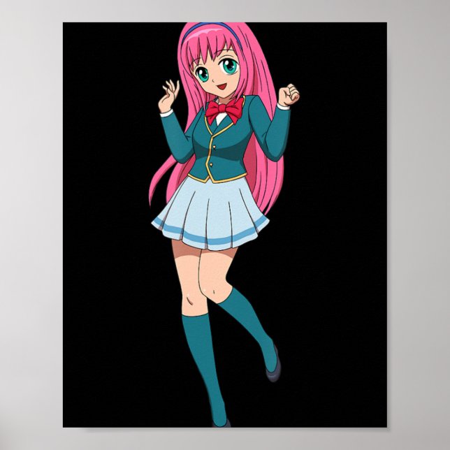 Affiche Anime Girl Cute Waifu Japanese Cartoon Character (Devant)