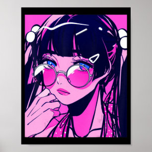 Affiche Anime Girl Kawaii Waifu Pink Aesthetic Japanese Ot
