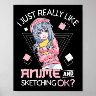 Affiche Anime Girl Waifu Who Loves Anime Ramen And Sketchi