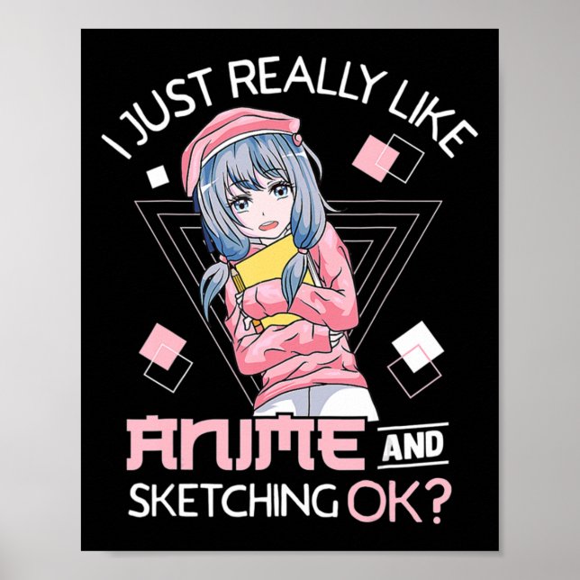 Affiche Anime Girl Waifu Who Loves Anime Ramen And Sketchi (Devant)