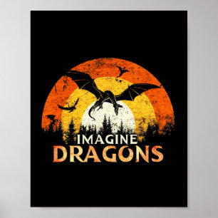 Affiche Anime Kawaii Imaginaire Mythique Dragons Imagine V