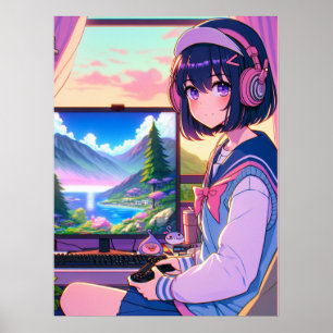 Affiche Anime Manga Gamer Girl Wall Art