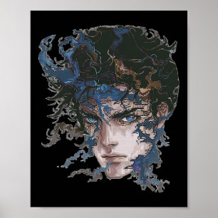 Affiche Anime Manga Motif Bleu yeux Art Anime