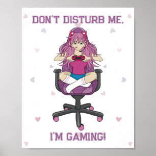 Affiche Anime Manga Pink Purple Gamer Girl