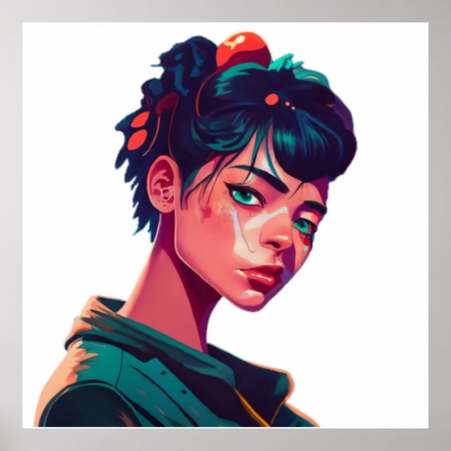 Affiche Anime manga pop art amants pop amoureux dessin ani (Devant)