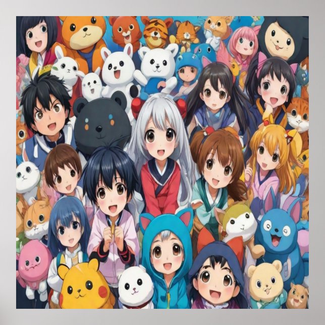 Affiche Anime manga pop art amants pop amoureux dessin ani (Devant)