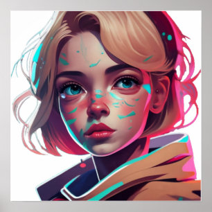 Affiche Anime manga pop art amateurs visage personnages de