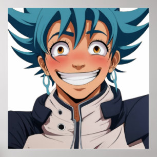 Affiche Anime manga pop art amoureux visage rires personna