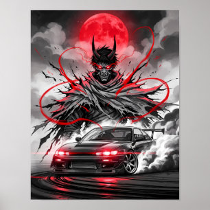 Affiche Anime Racer Oni - Sumi-e Ink Street Racer