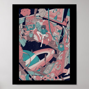 Affiche Anime Retro 90s Lofi Girl Aesthetic Japanese Otaku