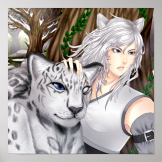 Affiche Anime snow leopard decorative