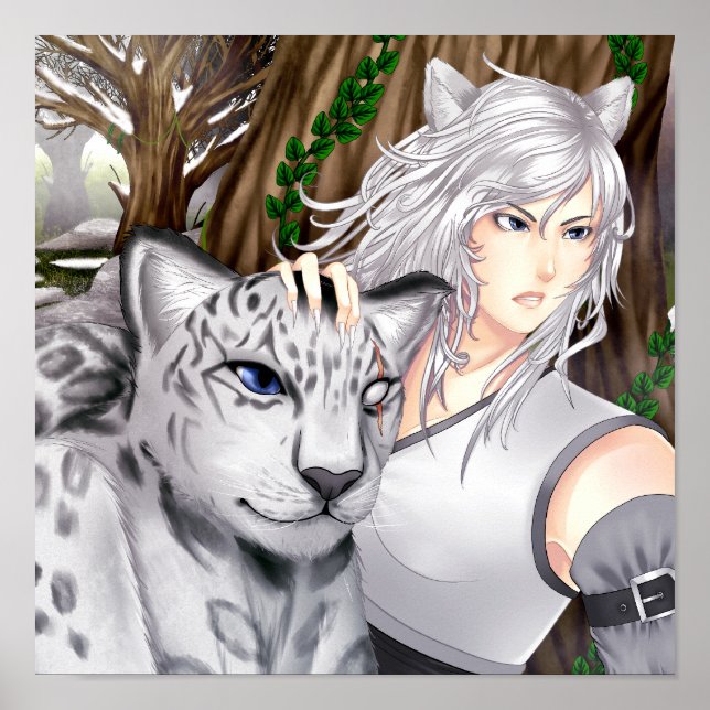 Affiche Anime snow leopard decorative (Devant)