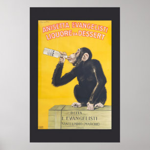 Affiche Anisetta Evangelisti - Singe de style vintage 1925