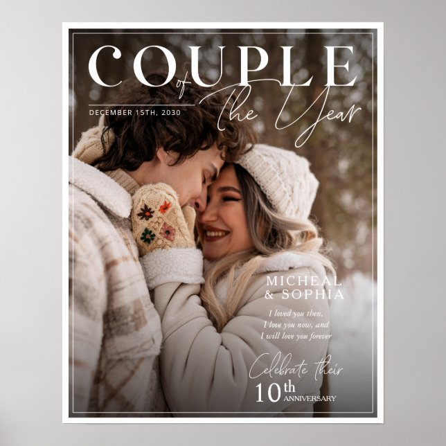 Affiche Aniversaire Magazine Couverture photo Personnalise (Devant)