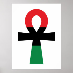 Affiche Ankh rouge, noir et vert