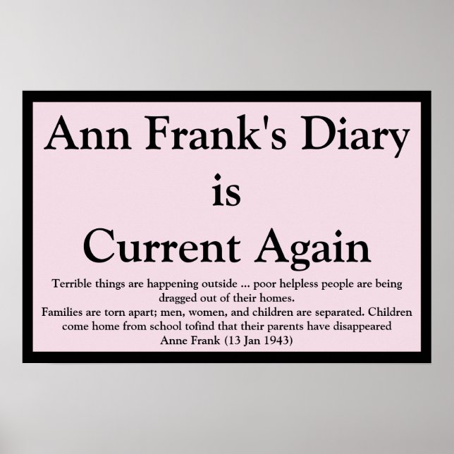 Affiche Ann Frank's Diary Quote (Devant)