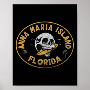 Affiche Anna Maria Island Floride Fl Vintage Surf Avant An