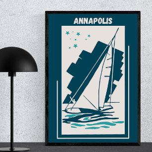 Affiche Annapolis, Maryland, Chesapeake - Voile Vintage