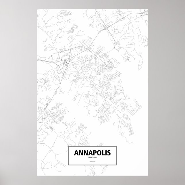 Affiche Annapolis, Maryland (noir sur blanc) (Devant)