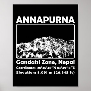 Affiche Annapurna Mif Népal Randonnée Trekking Montagne